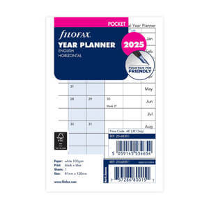 Filofax Horizontal Year Planner - Pocket 2025 English